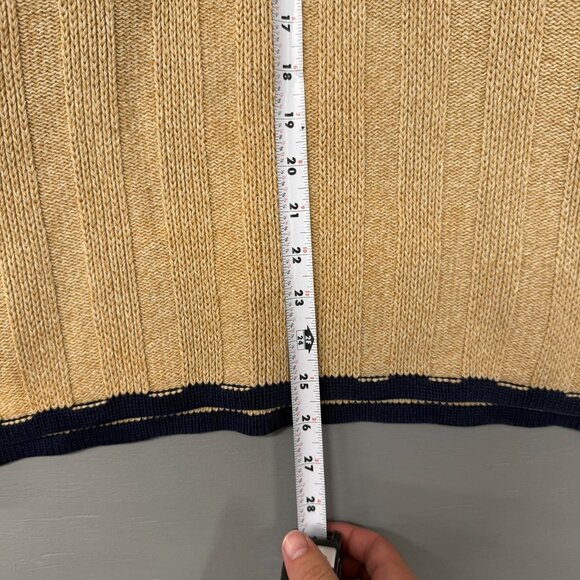 RARE Tommy Hilfiger Vintage Beige 100% Cotton Chunky Sweater Size Large - Picture 4 of 5
